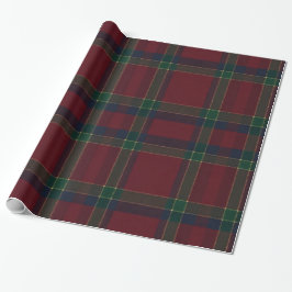Elegant Red Green Gold Tartan Christmas Presentpapper