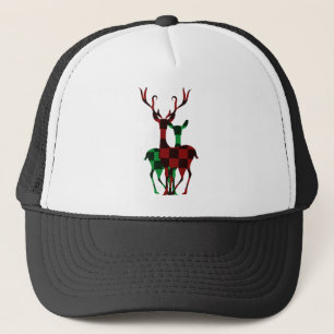 Elegant Red & Grönt Buffalo Play Reindeer par Keps