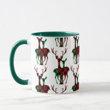 Elegant Red & Grönt Buffalo Play Reindeer par