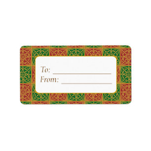 Elegant Red Grönt Fleur de Lis Gift Märkre Labels Adressetikett