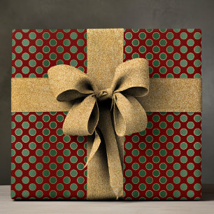 Elegant Red Grönt Luxury Polka Dot Mönster Presentpapper