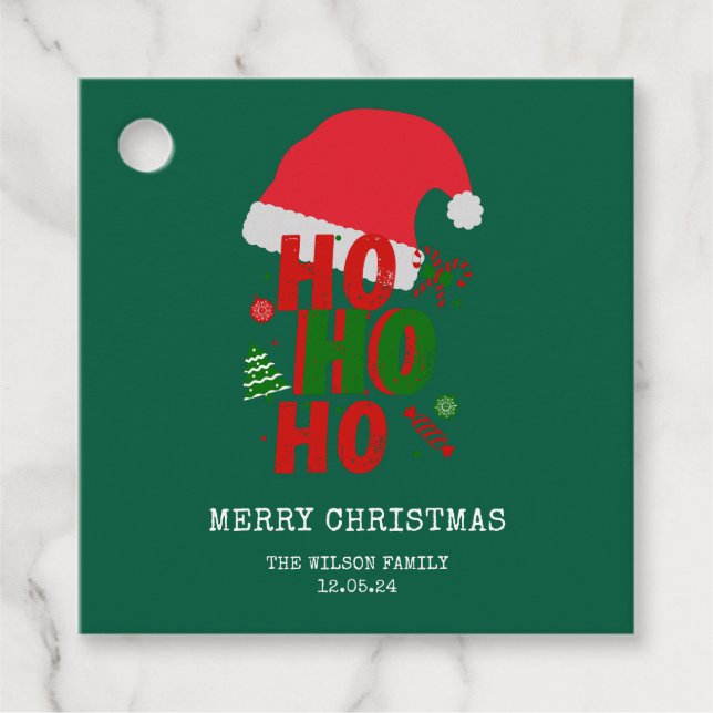 Elegant Red Grönt White God jul Gåvor Etiketter (Framsida)