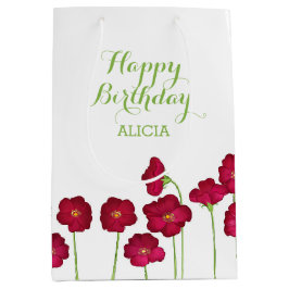 Elegant Red Growing Wildblomma Födelsedagsfest