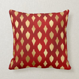 Elegant Red Guld Baubles jul Kudde