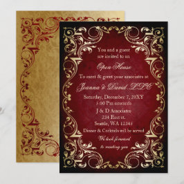 Elegant Red Guld Business Corporate Party Inbjudningar