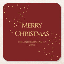 Elegant Red & Guld Confetti God jul