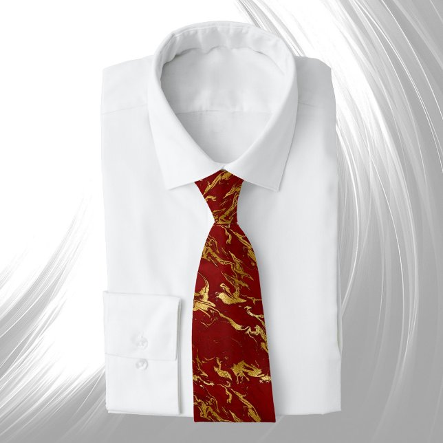 Elegant Red Guld Faux Marble jul Slips (Skapare uppladdad)