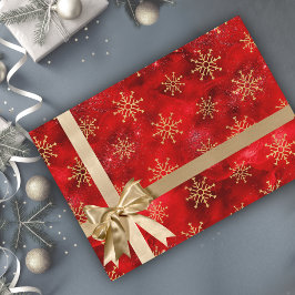 Elegant Red guld jul snöflingor helgdagar Presentpapper