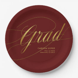 Elegant Red & Guld minimalistisk Grad Calligraphy