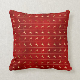 Elegant Red Guld Reindeer jul Kudde