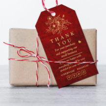 Elegant Red Guld Scratch blommigt tack