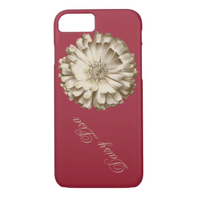 Elegant Red Guld solros Personlig namn Case-Mate iPhone Skal (Baksida)