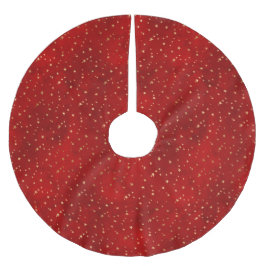 Elegant Red Guld Stars jul Julgransmatta Borstad Polyester