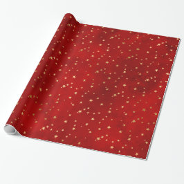 Elegant Red Guld Stars jul Presentpapper