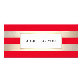 Elegant Red Guld Stripe Spa Gift Certificate Reklamkort