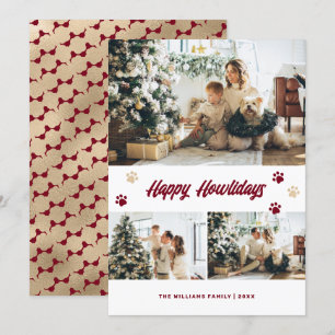 Elegant Red Guld Tassar Photo Lycklig Howlidays Julkort