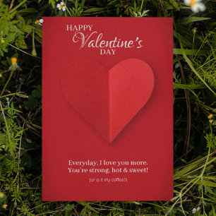 Elegant Red Heart Cheeky Valentine Day Card Julkort