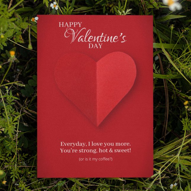 Elegant Red Heart Cheeky Valentine Day Card Julkort (Skapare uppladdad)
