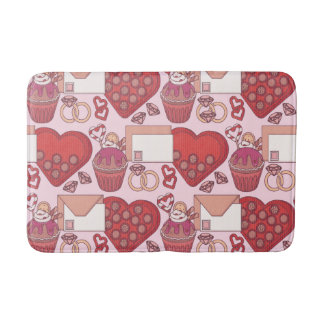 Elegant Red Heart Love Theme Valentine’s Day Gift Badrumsmatta