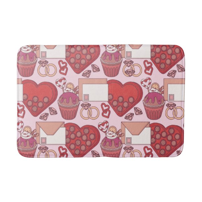 Elegant Red Heart Love Theme Valentine’s Day Gift Badrumsmatta (Framsidan)