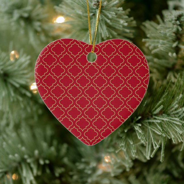 Elegant Red Heart Ornament (Träd)