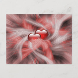 Elegant Red Hearts Kärlek Valentineser Vykort