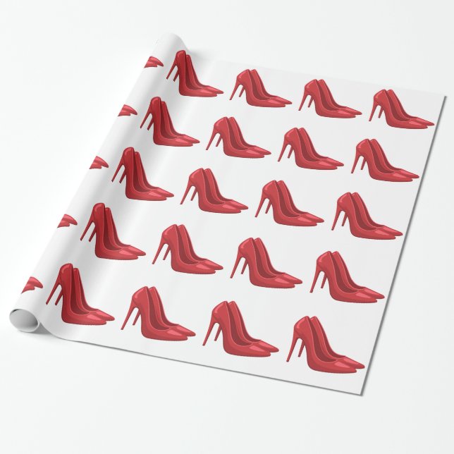 Elegant Red heel shoes Presentpapper (Utrullad)
