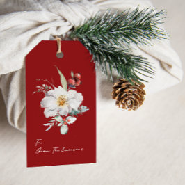 Elegant Red Helgdag Gift-Märkre Presentetikett