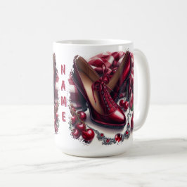 Elegant Red Högklackars with Cherry Kaffemugg