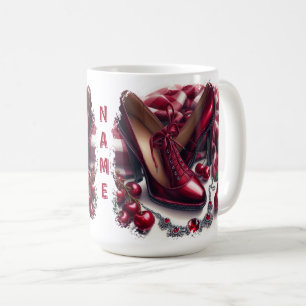Elegant Red Högklackars with Cherry Kaffemugg