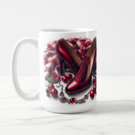 Elegant Red Högklackars with Cherry Kaffemugg