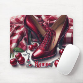 Elegant Red Högklackars with Cherry Musmatta
