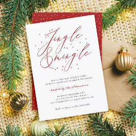 Elegant Red Jingle & Mingle jul Party Inbjudningar