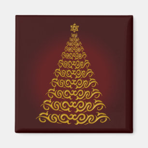 Elegant Red Julgran Magnet