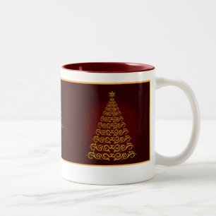 Elegant Red Julgran Mugg