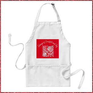 Elegant Red Julhelg Apron Förkläde