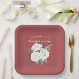 Elegant Red Leather och Vit ros Bröllop