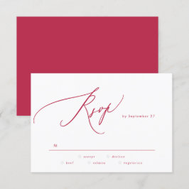 Elegant Red Magenta Sommaren Bröllop OSA Kort