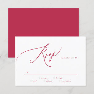 Elegant Red Magenta Sommaren Bröllop OSA Kort