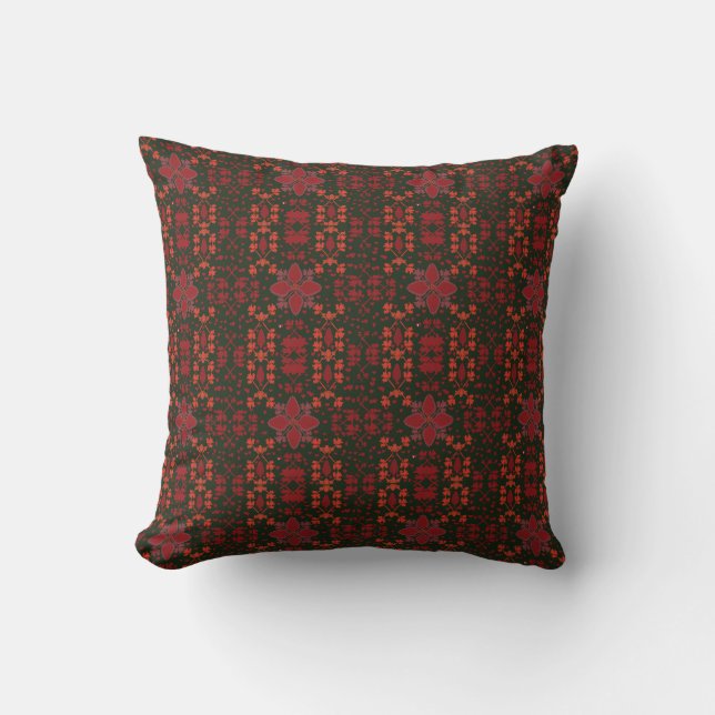 Elegant Red Mandala Geometric Bedroom & Home Texti Kudde (Framsida)