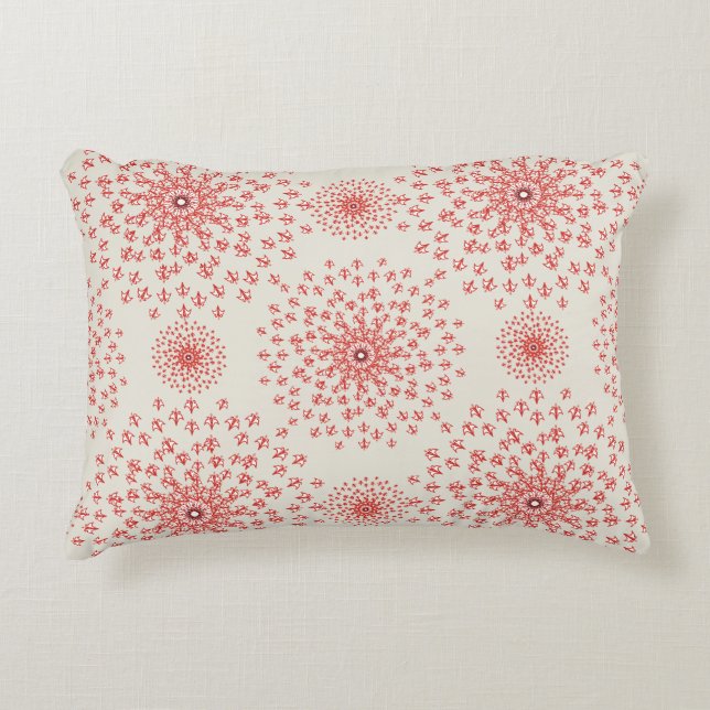 Elegant Red Mandala Geometric Bedroom & Home Texti Prydnadskudde (Framsidan)