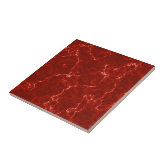 Elegant Red Marble med White Veins Kakelplatta (Sidan)