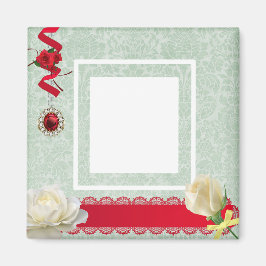 Elegant Red-menyfliksområdet gör ditt eget magnet