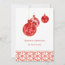 Elegant Red Minimal Blommigt Ornaments