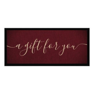 Elegant Red Namnteckning skriptpresentcertifikat Reklamkort