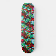 Elegant Red och Blue Skateboard