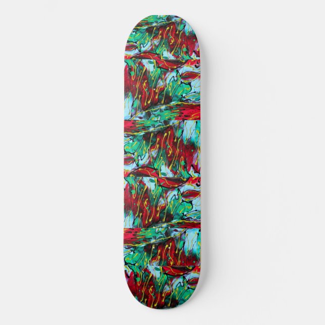 Elegant Red och Blue Skateboard (Framsida)