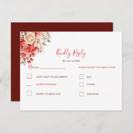Elegant Red och Elfenbenskusten Ro Bröllop OSA Kort