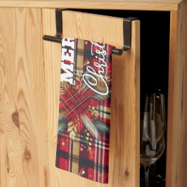 Elegant Red och Guld Festive Play Kökshandduk