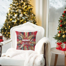 Elegant Red och Guld Festive Play Kudde